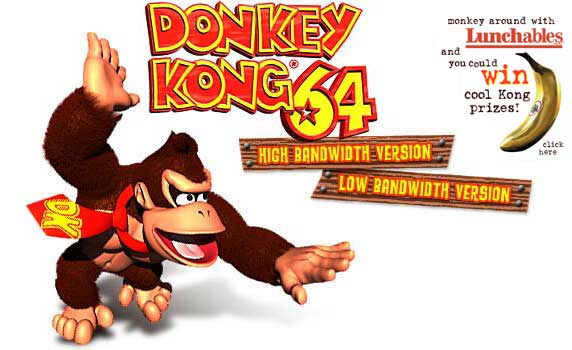 Donkey Kong 64 for Nintendo 64. Please choose your bandwidth version.